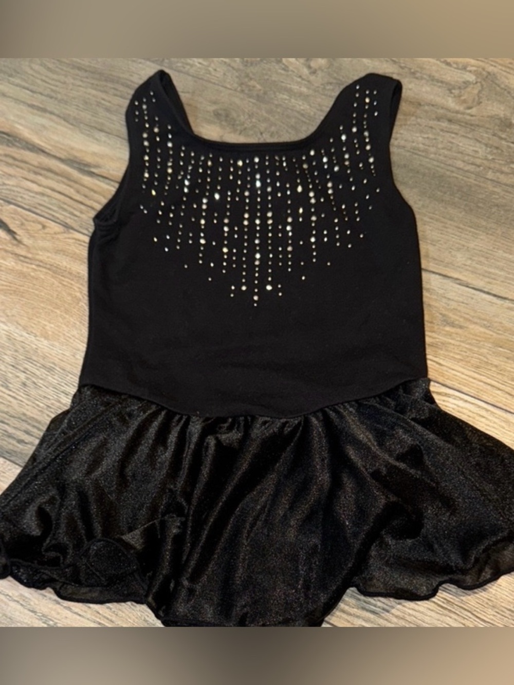 XS girls Black Girls' Sparkle Tank Skirt Costume